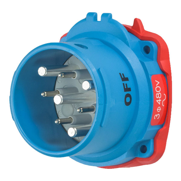 63-68043-974 - DSN60 INLET POLY BLUE SIZE 3 TYPE 4X IP 69 3P+G 60A 480 VAC 60 Hz +4 AUX